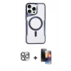 MARSİLYAN™- iPhone 16 Pro Max Kılıf Yadigar Klasik Özel Seri - Siyah 3D Antistatik Mat Seramik Nano Ekran Koruyucu + Pers Alüminyum Kamera Lens - GI