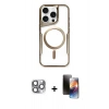 MARSİLYAN™- iPhone 16 Pro Max Kılıf Yadigar Klasik Özel Seri - Siyah 3D Antistatik Mat Seramik Nano Ekran Koruyucu + Pers Alüminyum Kamera Lens - GI