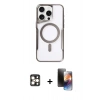 MARSİLYAN™- iPhone 16 Pro Max Kılıf Yadigar Klasik Özel Seri - Siyah 3D Antistatik Mat Seramik Nano Ekran Koruyucu + PVD Metal Kamera Lens - GD