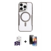 MARSİLYAN™- iPhone 16 Pro Max Kılıf Yadigar Klasik Özel Seri - Siyah 3D Antistatik Mat Seramik Nano Ekran Koruyucu + Bilvis Titan Kamera Lens - GS