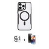 MARSİLYAN™- iPhone 16 Pro Max Kılıf Yadigar Klasik Özel Seri - Siyah 3D Antistatik Mat Seramik Nano Ekran Koruyucu + Gümüş Pers Alüminyum Kamera Lens
