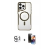 MARSİLYAN™- iPhone 16 Pro Max Kılıf Yadigar Klasik Özel Seri - Siyah 3D Antistatik Mat Seramik Nano Ekran Koruyucu + Gümüş Pers Alüminyum Kamera Lens