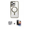 MARSİLYAN™- iPhone 16 Pro Max Kılıf Yadigar Klasik Özel Seri - Siyah 3D Antistatik Mat Seramik Nano Ekran Koruyucu + Pers Alüminyum Kamera Lens - GI
