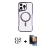 MARSİLYAN™- iPhone 16 Pro Max Kılıf Yadigar Klasik Özel Seri - Siyah 3D Antistatik Mat Seramik Nano Ekran Koruyucu + Gümüş Pers Alüminyum Kamera Lens