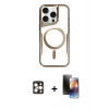 MARSİLYAN™- iPhone 16 Pro Max Kılıf Yadigar Klasik Özel Seri - Siyah 3D Antistatik Mat Seramik Nano Ekran Koruyucu + PVD Metal Kamera Lens - GD