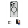 MARSİLYAN™- iPhone 16 Pro Max Kılıf Yadigar Klasik Özel Seri - Siyah 3D Antistatik Mat Seramik Nano Ekran Koruyucu + PVD Metal Kamera Lens - GD