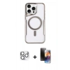 MARSİLYAN™- iPhone 16 Pro Max Kılıf Yadigar Klasik Özel Seri - Siyah 3D Antistatik Mat Seramik Nano Ekran Koruyucu + Gümüş Pers Alüminyum Kamera Lens