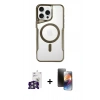 MARSİLYAN™- iPhone 16 Pro Max Kılıf Yadigar Klasik Özel Seri - Siyah 3D Antistatik Mat Seramik Nano Ekran Koruyucu + Bilvis Titan Kamera Lens - GS