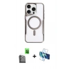 MARSİLYAN™- iPhone 16 Pro Max Kılıf Yadigar Klasik Özel Seri - Siyah 3D Antistatik Seramik Nano Ekran Koruyucu + Raze Metal Kamera Lens - SH
