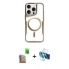 MARSİLYAN™- iPhone 16 Pro Max Kılıf Yadigar Klasik Özel Seri - Siyah 3D Antistatik Seramik Nano Ekran Koruyucu + Çöl Titanyum Raze Metal Kamera Lens