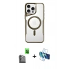MARSİLYAN™- iPhone 16 Pro Max Kılıf Yadigar Klasik Özel Seri - Siyah 3D Antistatik Seramik Nano Ekran Koruyucu + Raze Metal Kamera Lens - SH