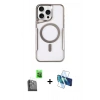 MARSİLYAN™- iPhone 16 Pro Max Kılıf Yadigar Klasik Özel Seri - Siyah 3D Antistatik Seramik Nano Ekran Koruyucu + Raze Metal Kamera Lens - SH