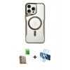 MARSİLYAN™- iPhone 16 Pro Max Kılıf Yadigar Klasik Özel Seri - Siyah 3D Antistatik Seramik Nano Ekran Koruyucu + Çöl Titanyum Raze Metal Kamera Lens