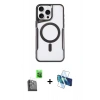 MARSİLYAN™- iPhone 16 Pro Max Kılıf Yadigar Klasik Özel Seri - Siyah 3D Antistatik Seramik Nano Ekran Koruyucu + Raze Metal Kamera Lens - SH