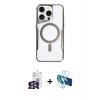 MARSİLYAN™- iPhone 16 Pro Max Kılıf Yadigar Klasik Özel Seri - Siyah 3D Antistatik Seramik Nano Ekran Koruyucu + Bilvis Titan Kamera Lens - GS