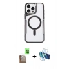 MARSİLYAN™- iPhone 16 Pro Max Kılıf Yadigar Klasik Özel Seri - Siyah 3D Antistatik Seramik Nano Ekran Koruyucu + Çöl Titanyum Raze Metal Kamera Lens