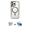 MARSİLYAN™- iPhone 16 Pro Max Kılıf Yadigar Klasik Özel Seri - Siyah 3D Antistatik Seramik Nano Ekran Koruyucu + Pers Alüminyum Kamera Lens - GS