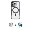 MARSİLYAN™- iPhone 16 Pro Max Kılıf Yadigar Klasik Özel Seri - Siyah 3D Antistatik Seramik Nano Ekran Koruyucu + Pers Alüminyum Kamera Lens - GS