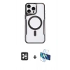 MARSİLYAN™- iPhone 16 Pro Max Kılıf Yadigar Klasik Özel Seri - Siyah 3D Antistatik Seramik Nano Ekran Koruyucu + PVD Metal Kamera Lens - SH