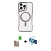 MARSİLYAN™- iPhone 16 Pro Max Kılıf Yadigar Klasik Özel Seri - Siyah 3D Antistatik Seramik Nano Ekran Koruyucu + Çöl Titanyum Raze Metal Kamera Lens
