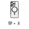 MARSİLYAN™- iPhone 16 Pro Max Kılıf Yadigar Klasik Özel Seri - Siyah Bilvis 3D Cam Ekran Koruyucu + Pers Alüminyum Kamera Lens - GI