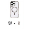 MARSİLYAN™- iPhone 16 Pro Max Kılıf Yadigar Klasik Özel Seri - Siyah Bilvis 3D Cam Ekran Koruyucu + Gümüş Pers Alüminyum Kamera Lens