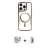 MARSİLYAN™- iPhone 16 Pro Max Kılıf Yadigar Klasik Özel Seri - Siyah Bilvis 3D Cam Ekran Koruyucu + Gümüş Pers Alüminyum Kamera Lens