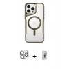 MARSİLYAN™- iPhone 16 Pro Max Kılıf Yadigar Klasik Özel Seri - Siyah Bilvis 3D Cam Ekran Koruyucu + Gümüş Pers Alüminyum Kamera Lens