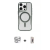 MARSİLYAN™- iPhone 16 Pro Max Kılıf Yadigar Klasik Özel Seri - Siyah Bilvis 3D Cam Ekran Koruyucu + Gümüş Pers Alüminyum Kamera Lens