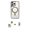MARSİLYAN™- iPhone 16 Pro Max Kılıf Yadigar Klasik Özel Seri - Siyah Bilvis 3D Cam Ekran Koruyucu + Raze Metal Kamera Lens - NLGY
