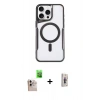 MARSİLYAN™- iPhone 16 Pro Max Kılıf Yadigar Klasik Özel Seri - Siyah Bilvis 3D Cam Ekran Koruyucu + Raze Metal Kamera Lens - NLGY