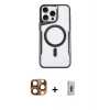 MARSİLYAN™- iPhone 16 Pro Max Kılıf Yadigar Klasik Özel Seri - Siyah Bilvis 3D Cam Ekran Koruyucu + Pers Alüminyum Kamera Lens - CLTM