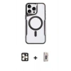 MARSİLYAN™- iPhone 16 Pro Max Kılıf Yadigar Klasik Özel Seri - Siyah Bilvis 3D Cam Ekran Koruyucu + PVD Metal Kamera Lens - GD