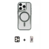 MARSİLYAN™- iPhone 16 Pro Max Kılıf Yadigar Klasik Özel Seri - Siyah Bilvis 3D Cam Ekran Koruyucu + PVD Metal Kamera Lens - GD