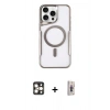 MARSİLYAN™- iPhone 16 Pro Max Kılıf Yadigar Klasik Özel Seri - Siyah Bilvis 3D Cam Ekran Koruyucu + PVD Metal Kamera Lens - GD