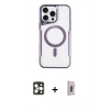MARSİLYAN™- iPhone 16 Pro Max Kılıf Yadigar Klasik Özel Seri - Siyah Bilvis 3D Cam Ekran Koruyucu + PVD Metal Kamera Lens - GD