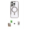 MARSİLYAN™- iPhone 16 Pro Max Kılıf Yadigar Klasik Özel Seri - Siyah Bilvis 3D Cam Ekran Koruyucu + Raze Metal Kamera Lens - CLTM