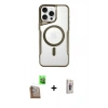 MARSİLYAN™- iPhone 16 Pro Max Kılıf Yadigar Klasik Özel Seri - Siyah Bilvis 3D Cam Ekran Koruyucu + Raze Metal Kamera Lens - CLTM