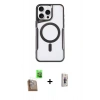 MARSİLYAN™- iPhone 16 Pro Max Kılıf Yadigar Klasik Özel Seri - Siyah Bilvis 3D Cam Ekran Koruyucu + Raze Metal Kamera Lens - CLTM