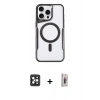 MARSİLYAN™- iPhone 16 Pro Max Kılıf Yadigar Klasik Özel Seri - Siyah Bilvis 3D Cam Ekran Koruyucu + PVD Metal Kamera Lens - SH