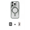 MARSİLYAN™- iPhone 16 Pro Max Kılıf Yadigar Klasik Özel Seri - Siyah Bilvis 3D Cam Ekran Koruyucu + PVD Metal Kamera Lens - SH