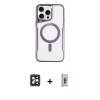 MARSİLYAN™- iPhone 16 Pro Max Kılıf Yadigar Klasik Özel Seri - Siyah Bilvis 3D Cam Ekran Koruyucu + PVD Metal Kamera Lens - SH