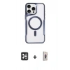 MARSİLYAN™- iPhone 16 Pro Max Kılıf Yadigar Klasik Özel Seri - Siyah Bilvis 3D Cam Ekran Koruyucu + PVD Metal Kamera Lens - SH