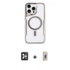 MARSİLYAN™- iPhone 16 Pro Max Kılıf Yadigar Klasik Özel Seri - Siyah Bilvis 3D Cam Ekran Koruyucu + PVD Metal Kamera Lens - SH