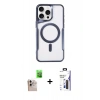 MARSİLYAN™- iPhone 16 Pro Max Kılıf Yadigar Klasik Özel Seri - Siyah Bilvis 3X AR Hayalet Cam Ekran Koruyucu + Raze Metal Kamera Lens - NLGY