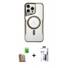 MARSİLYAN™- iPhone 16 Pro Max Kılıf Yadigar Klasik Özel Seri - Siyah Bilvis 3X AR Hayalet Cam Ekran Koruyucu + Raze Metal Kamera Lens - CLTM