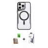MARSİLYAN™- iPhone 16 Pro Max Kılıf Yadigar Klasik Özel Seri - Siyah Bilvis 3X AR Hayalet Cam Ekran Koruyucu + Raze Metal Kamera Lens - CLTM