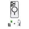 MARSİLYAN™- iPhone 16 Pro Max Kılıf Yadigar Klasik Özel Seri - Siyah Bilvis 3X AR Hayalet Cam Ekran Koruyucu + Raze Metal Kamera Lens - SH