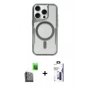 MARSİLYAN™- iPhone 16 Pro Max Kılıf Yadigar Klasik Özel Seri - Siyah Bilvis 3X AR Hayalet Cam Ekran Koruyucu + Raze Metal Kamera Lens - SH