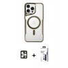 MARSİLYAN™- iPhone 16 Pro Max Kılıf Yadigar Klasik Özel Seri - Siyah Bilvis 3X AR Hayalet Cam Ekran Koruyucu + PVD Metal Kamera Lens - GD